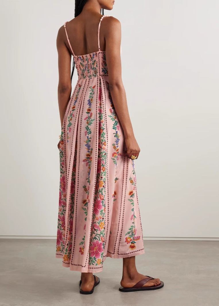 Rosé Flora Maxi Dress