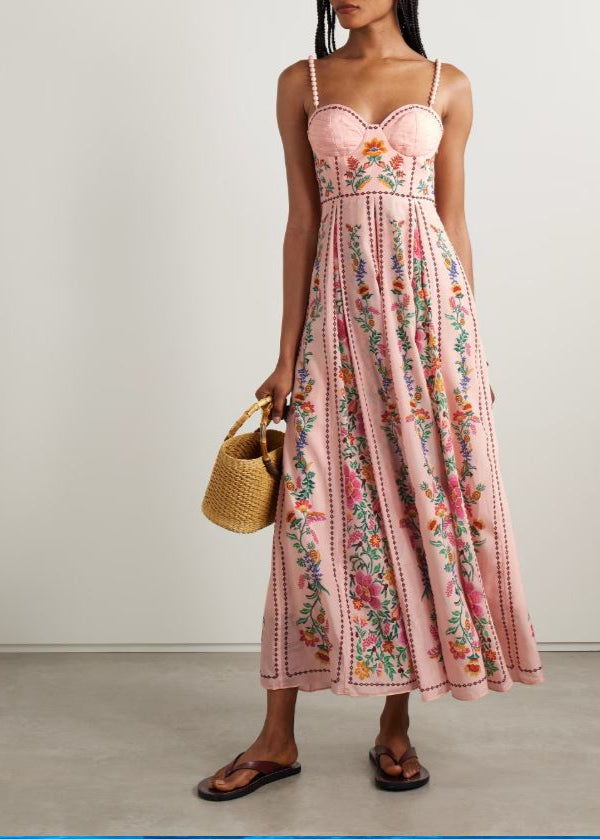 Rosé Flora Maxi Dress