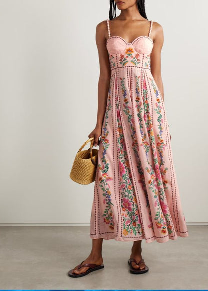Rosé Flora Maxi Dress
