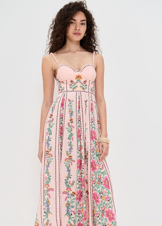 Rosé Flora Maxi Dress